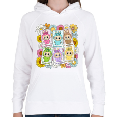 PRINTFASHION Labubu - Női kapucnis pulóver - Fehér