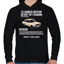 PRINTFASHION Lada 2105 - Férfi kapucnis pulóver - Fekete férfi pulóver, kardigán