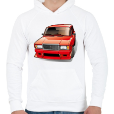 PRINTFASHION Lada - Férfi kapucnis pulóver - Fehér