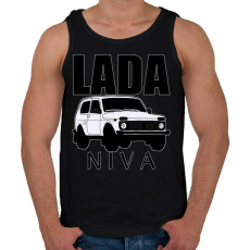 PRINTFASHION Lada niva - Férfi atléta - Fekete