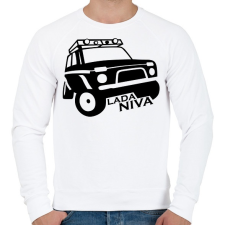 PRINTFASHION Lada Niva - Férfi pulóver - Fehér férfi pulóver, kardigán
