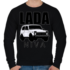 PRINTFASHION Lada niva - Férfi pulóver - Fekete