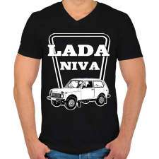 PRINTFASHION lada niva - Férfi V-nyakú póló - Fekete férfi póló