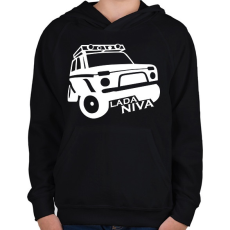 PRINTFASHION Lada Niva - Gyerek kapucnis pulóver - Fekete