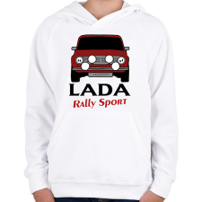 PRINTFASHION Lada rally - Gyerek kapucnis pulóver - Fehér gyerek pulóver, kardigán