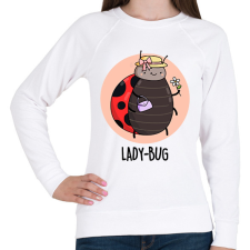PRINTFASHION Lady-Bug - Női pulóver - Fehér női pulóver, kardigán