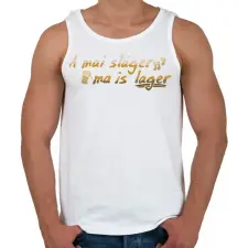 PRINTFASHION Lager (version 2) - Férfi atléta - Fehér atléta, trikó