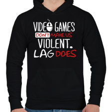 PRINTFASHION Laggolás - Férfi kapucnis pulóver - Fekete férfi pulóver, kardigán