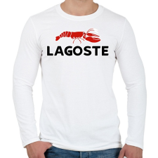 PRINTFASHION Lagoste - Férfi hosszú ujjú póló - Fehér férfi póló