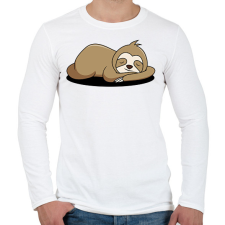 PRINTFASHION Lajhár alszik - Férfi hosszú ujjú póló - Fehér férfi póló