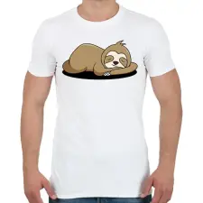 PRINTFASHION Lajhár alszik - Férfi póló - Fehér férfi póló