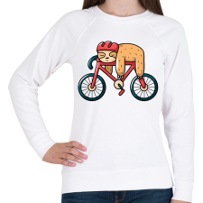 PRINTFASHION Lajhár biciklis - Női pulóver - Fehér női pulóver, kardigán