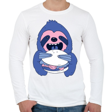 PRINTFASHION Lajhár burgerrel - Férfi hosszú ujjú póló - Fehér