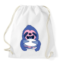 PRINTFASHION Lajhár burgerrel - Sportzsák, Tornazsák - Fehér tornazsák