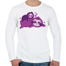PRINTFASHION Lajhár család - Férfi hosszú ujjú póló - Fehér férfi póló