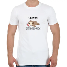 PRINTFASHION Lajhár Energy saving mode - Férfi póló - Fehér férfi póló