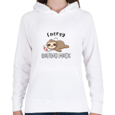 PRINTFASHION Lajhár Energy saving mode - Női kapucnis pulóver - Fehér