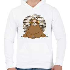 PRINTFASHION Lajhár fejhallgatóval - Férfi kapucnis pulóver - Fehér