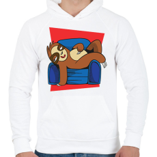 PRINTFASHION Lajhár - Férfi kapucnis pulóver - Fehér