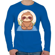 PRINTFASHION Lajhár jóga - Férfi hosszú ujjú póló - Királykék férfi póló