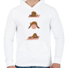 PRINTFASHION Lajhár jóga - Férfi kapucnis pulóver - Fehér