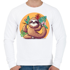 PRINTFASHION Lajhár jóga - Férfi pulóver - Fehér