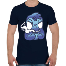 PRINTFASHION Lajhár kávéval - Férfi póló - Sötétkék