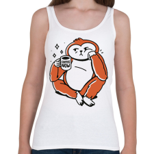 PRINTFASHION Lajhár kávéval - Női atléta - Fehér női trikó