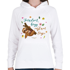 PRINTFASHION Lajhár lógás - anya - Női kapucnis pulóver - Fehér női pulóver, kardigán