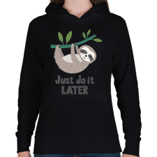 PRINTFASHION Lajhár  - Női kapucnis pulóver - Fekete női pulóver, kardigán