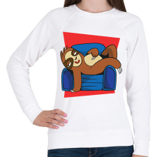 PRINTFASHION Lajhár - Női pulóver - Fehér női pulóver, kardigán