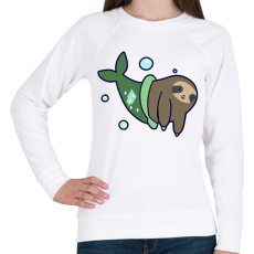 PRINTFASHION Lajhár sellő - Női pulóver - Fehér