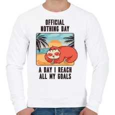 PRINTFASHION Lajhár - semmittevős nap - Férfi pulóver - Fehér