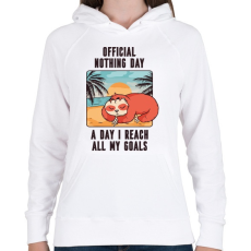 PRINTFASHION Lajhár - semmittevős nap - Női kapucnis pulóver - Fehér