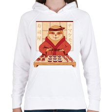 PRINTFASHION Lajhár sushival - Női kapucnis pulóver - Fehér