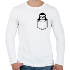 PRINTFASHION Lajhár zsebben - Férfi hosszú ujjú póló - Fehér