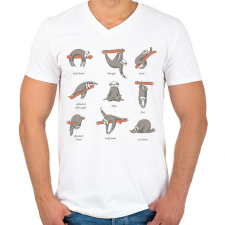 PRINTFASHION Lajháros jóga - Férfi V-nyakú póló - Fehér férfi póló