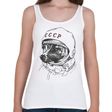 PRINTFASHION Lajka a ez első kutya az űrben - Női atléta - Fehér női trikó