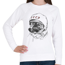 PRINTFASHION Lajka a ez első kutya az űrben - Női pulóver - Fehér