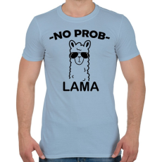 PRINTFASHION Láma  - Férfi póló - Világoskék