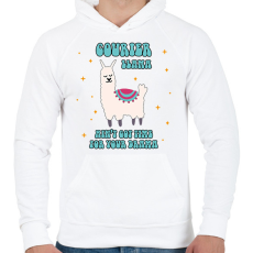 PRINTFASHION Láma futár - Férfi kapucnis pulóver - Fehér