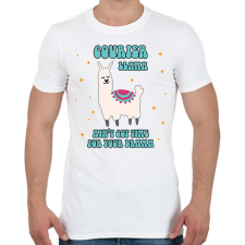 PRINTFASHION Láma futár - Férfi póló - Fehér férfi póló