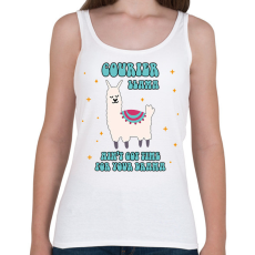 PRINTFASHION Láma futár - Női atléta - Fehér