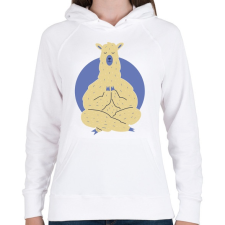 PRINTFASHION Láma GURU - Női kapucnis pulóver - Fehér női pulóver, kardigán