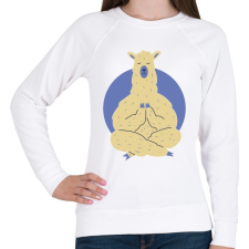 PRINTFASHION Láma GURU - Női pulóver - Fehér női pulóver, kardigán