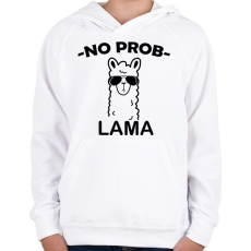 PRINTFASHION Láma  - Gyerek kapucnis pulóver - Fehér