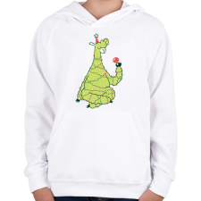 PRINTFASHION Láma karácsonyfa - Gyerek kapucnis pulóver - Fehér gyerek pulóver, kardigán