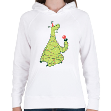 PRINTFASHION Láma karácsonyfa - Női kapucnis pulóver - Fehér női pulóver, kardigán