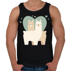 PRINTFASHION Láma Love - Férfi atléta - Fekete