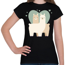 PRINTFASHION Láma Love - Női póló - Fekete női póló